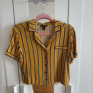 Forever21 Cropped Bowling Shirt